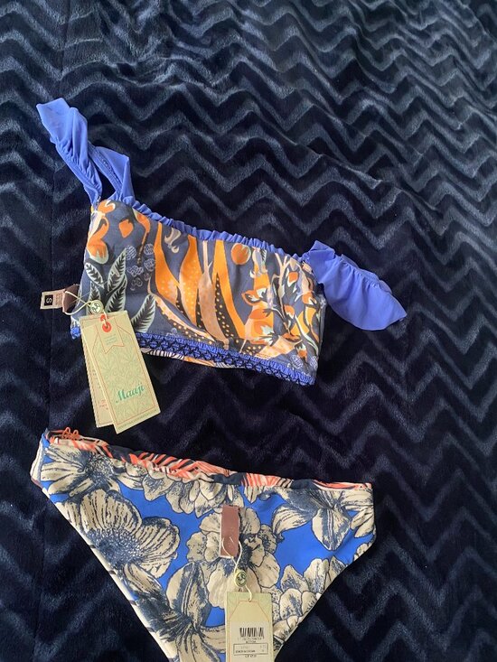 Maaji Blue Purple Floral Two-Piece Bikini size S - Picture 3 of 3